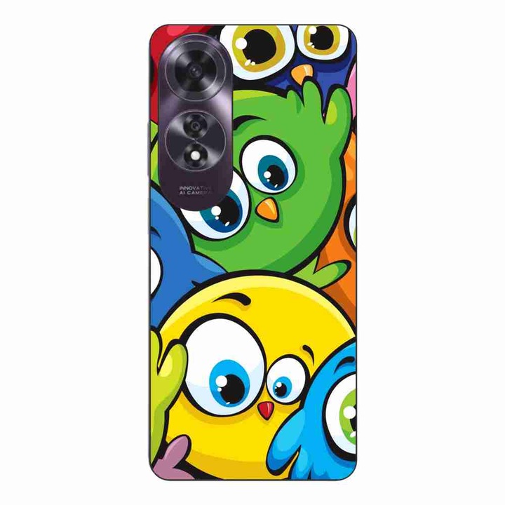 Калъф, съвместим с Oppo A60 4G Silicone Gel Tpu Pattern Colorful Owls