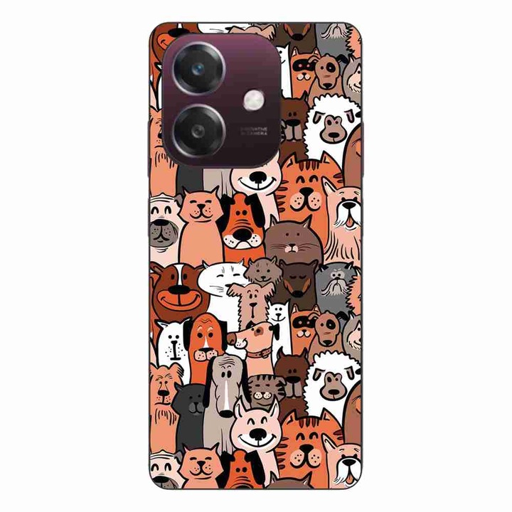 Husa compatibila cu Oppo A40 Silicon Gel Tpu Model Caini si Pisici Pattern