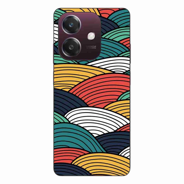 Husa compatibila cu Oppo A40 Silicon Gel Tpu Model Abstract Striped Peaks