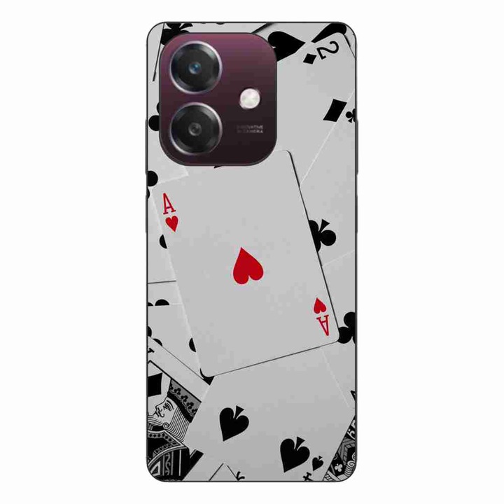 Husa compatibila cu Oppo A40 Silicon Gel Tpu Model Carti Poker