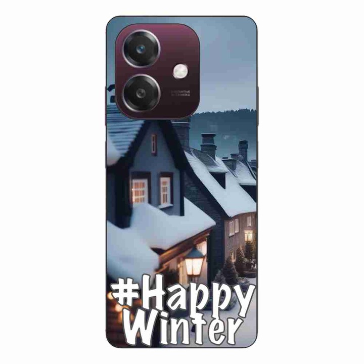 Husa compatibila cu Oppo A40 Silicon Gel Tpu Model Happy Winter