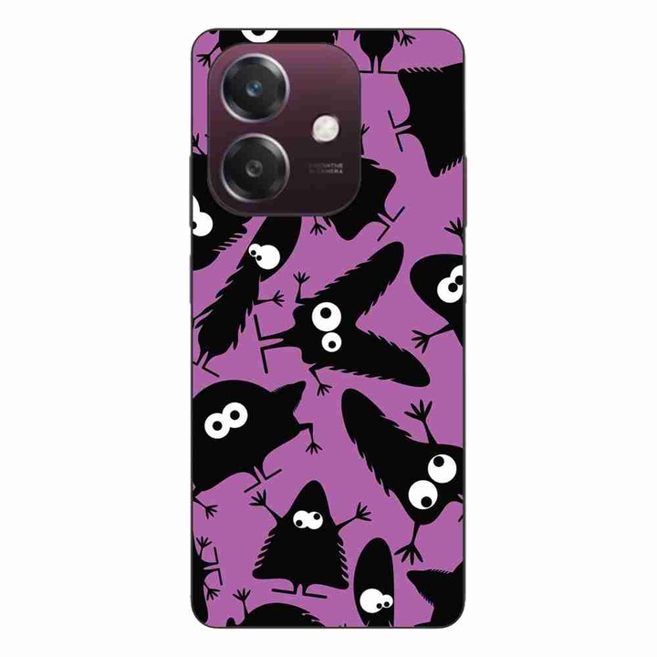 Husa compatibila cu Oppo A40 Silicon Gel Tpu Model Monstri Negri