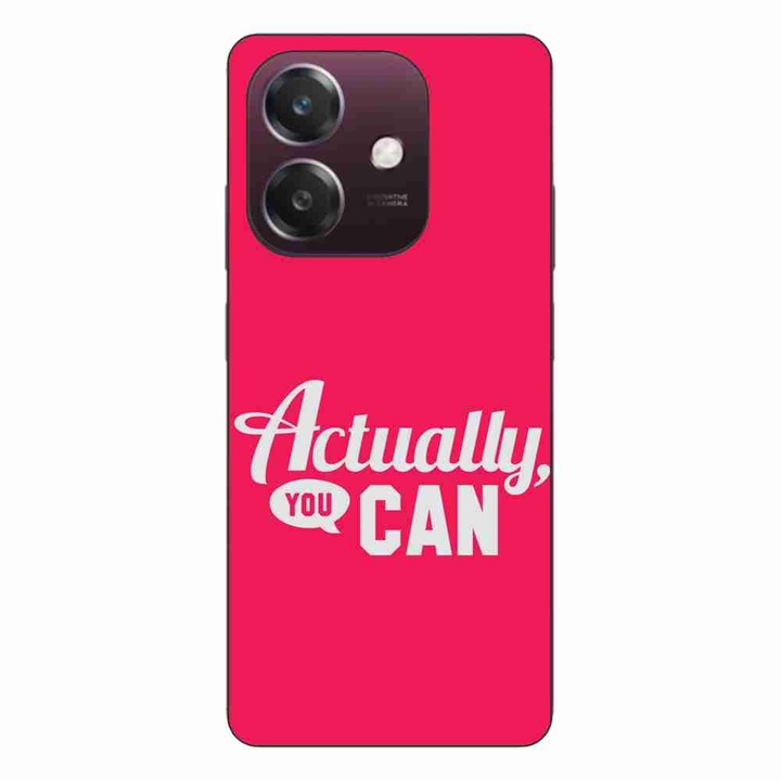 Husa compatibila cu Oppo A40 Silicon Gel Tpu Model Mesaj Actually You Can