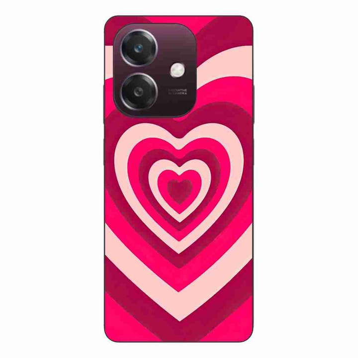 Husa compatibila cu Oppo A40 Silicon Gel Tpu Model Powerpuff Girls Heart Deep Pink
