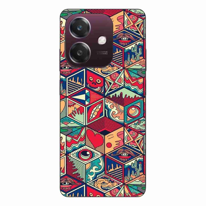 Husa compatibila cu Oppo A40 Silicon Gel Tpu Model Pop Art Geometric