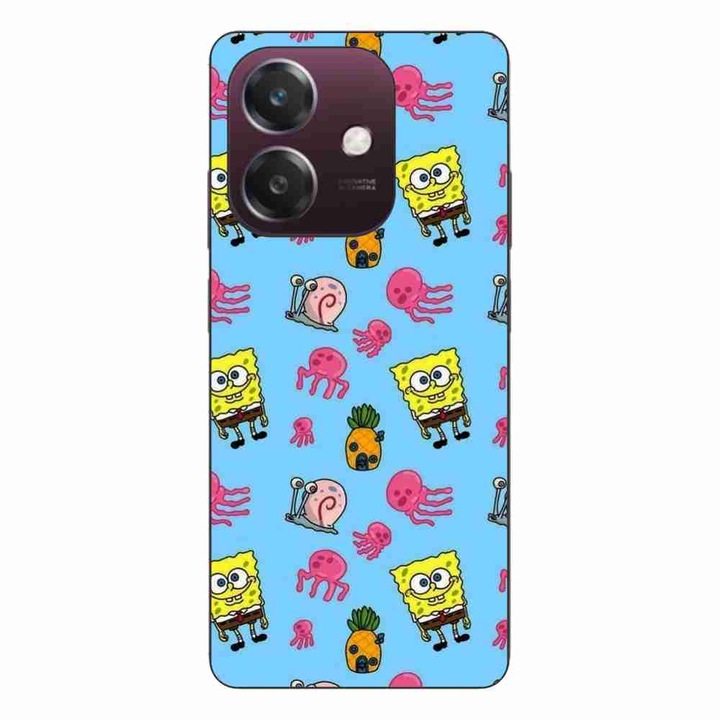 Калъф, съвместим с Oppo A60 5G Silicone Gel Tpu Модел Spongebob Pattern