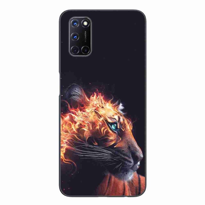 Husa compatibila cu Oppo A72 Silicon Gel Tpu Model Flameborn Tiger