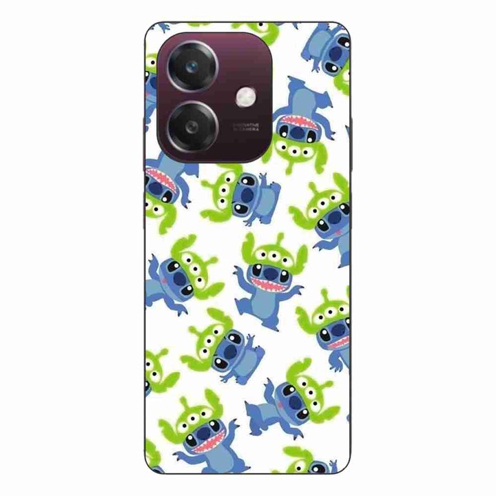 Husa compatibila cu Oppo A40 Silicon Gel Tpu Model Stitch Pattern With Green Alien