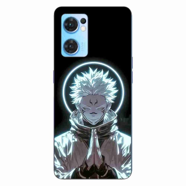 Калъф, съвместим с Oppo Reno7 5G Silicone Gel Tpu Pattern Jujutsu Kaisen Sukuna