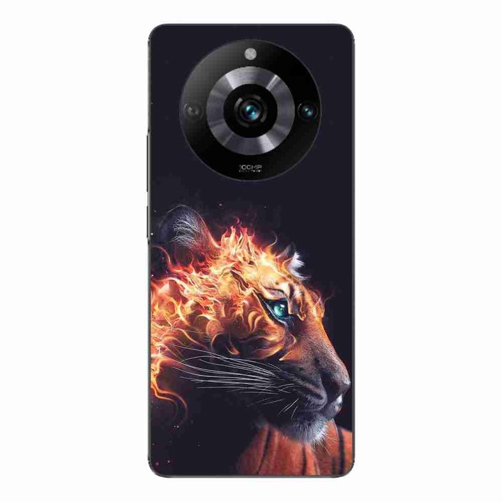 Калъф, съвместим с Realme 11 Pro, Pro + Silicon Gel Tpu Model Flameborn Tiger