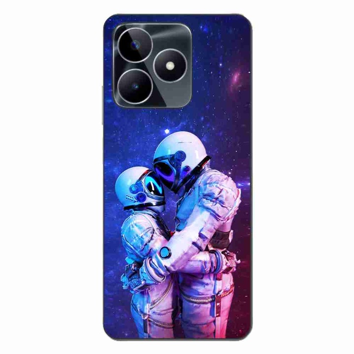 Калъф, съвместим с Realme C53 Silicone Gel Tpu Model Astronauts Couple