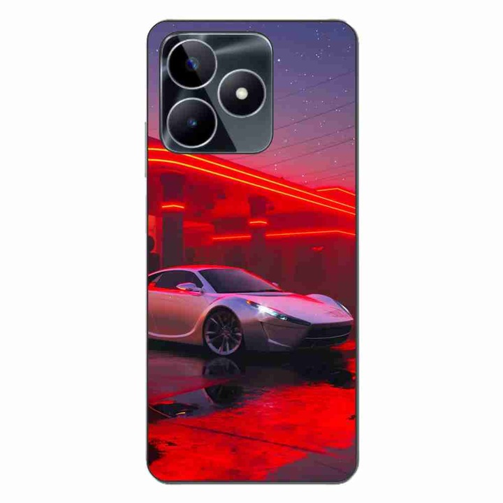 Кейс, съвместим с Realme C53 Silicone Gel Tpu Model Future Car