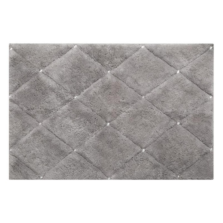 Covorase baie Eurofirany, argintiu, 100% bumbac, 60x90cm