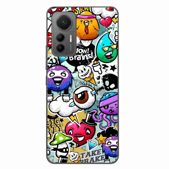Калъф, съвместим с Xiaomi 12 Lite Silicone Gel Tpu Pattern Pop Art Graffiti