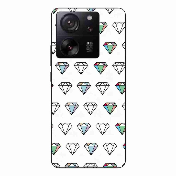 Husa compatibila cu Xiaomi 13T Silicon Gel Tpu Model Diamonds Pattern Transparenta