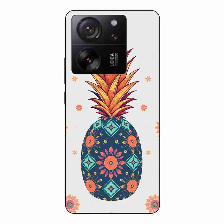 Husa compatibila cu Xiaomi 13T Silicon Gel Tpu Model Floral Pineapple