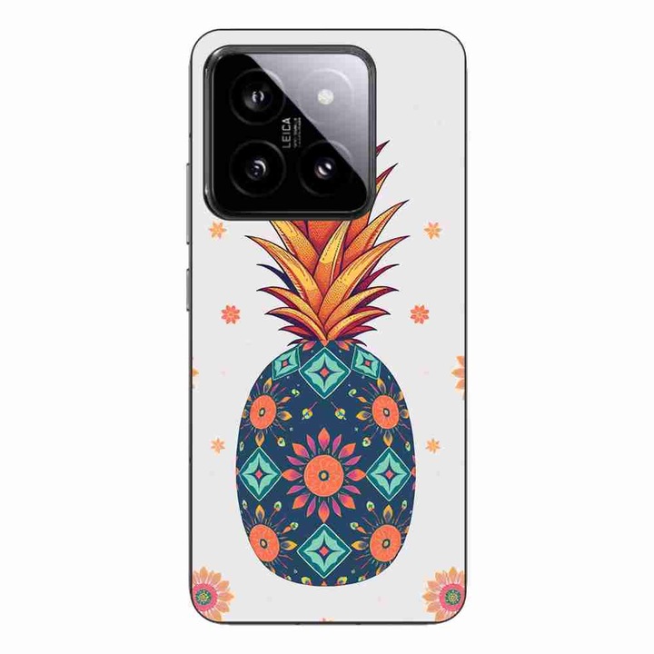 Husa compatibila cu Xiaomi 14 Silicon Gel Tpu Model Floral Pineapple