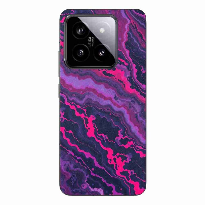 Husa compatibila cu Xiaomi 14 Silicon Gel Tpu Model Midnight Rose Marble