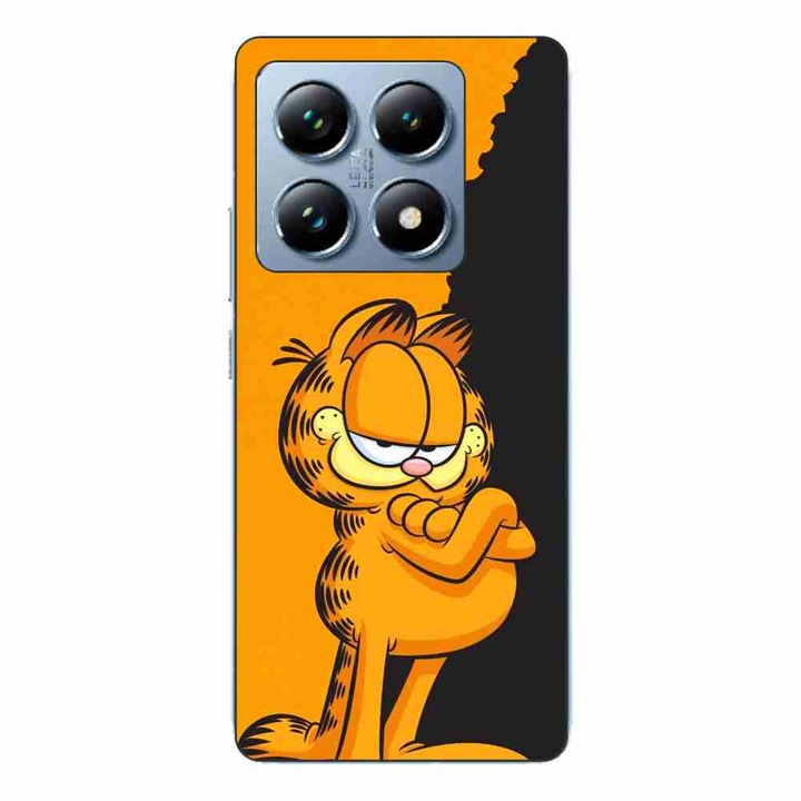 Кейс, съвместим с Xiaomi 14T Pro Silicon Gel Tpu Модел Garfield Black and Orange
