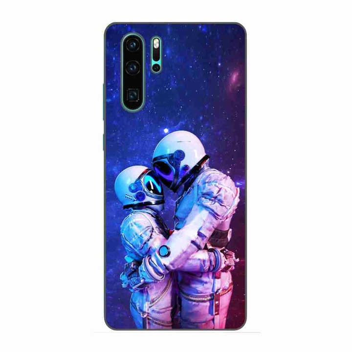 Калъф, съвместим с Huawei P30 Pro Silicone Gel Tpu Модел Astronauts Couple