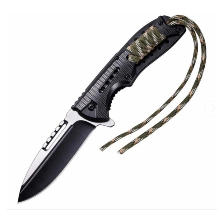 Cutit briceag, model Military Commando Style, cu sistem de blocare lama si suport de prindere la centura, 21 cm, dalimag