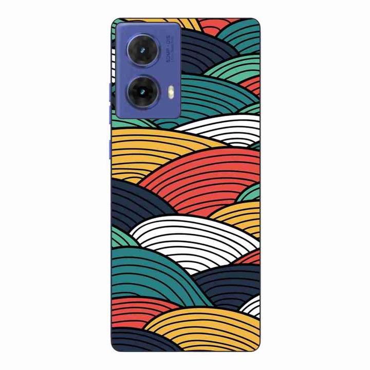 Калъф, съвместим с Motorola Moto G85 Silicone Gel Tpu Pattern Abstract Striped Peaks