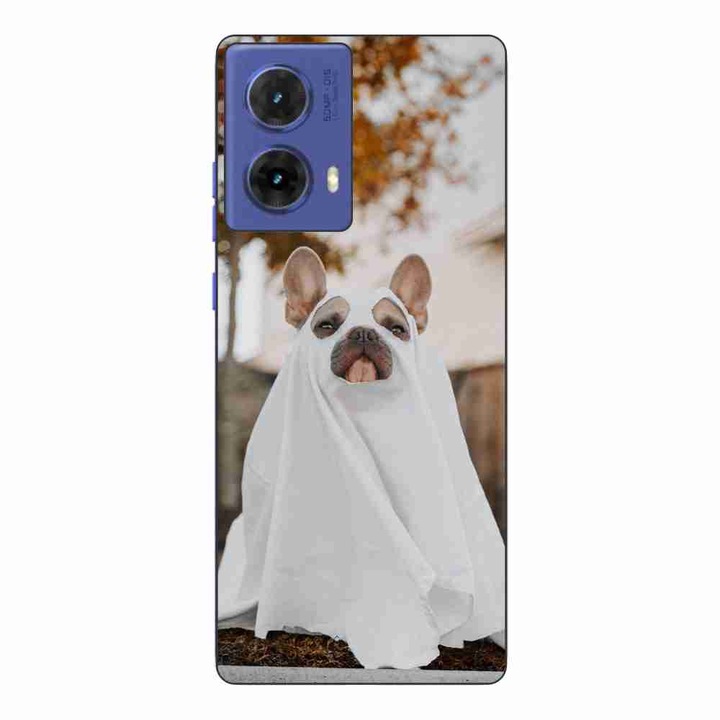 Калъф, съвместим с Motorola Moto G85 Silicone Gel Tpu Pattern Halloween Puppy Ghost Costume
