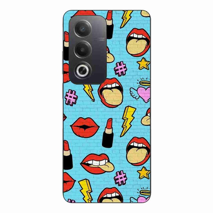 Кейс, съвместим с Oppo A80 Silicone Gel Tpu Model Pop Art Lips