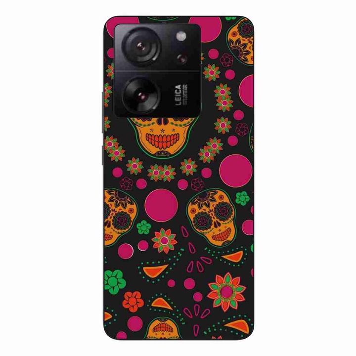 Husa compatibila cu Xiaomi 13T Silicon Gel Tpu Model Halloween Floral Cranes Pattern