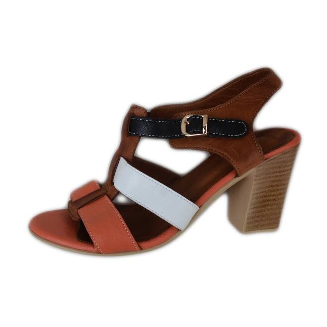 Sandale casual, din piele naturala, D&J Exclusive, Maro, 40