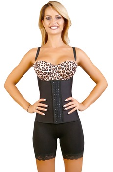 Corset Vesta Latex Basic, Clessidra, Negru, Negru Corset Vesta Latex Basic, Clessidra, Negru, Negru