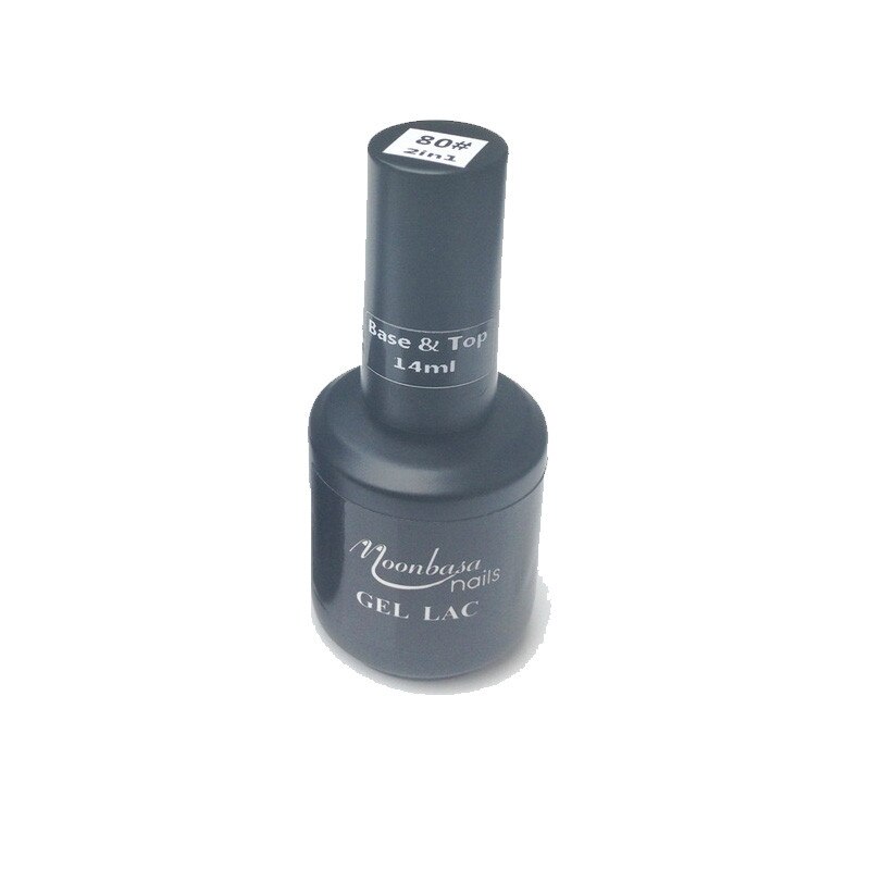 Gel UV pentru constructie Base & Top, MoonbasaNails, 2 in 1, 14 ml, Transparent