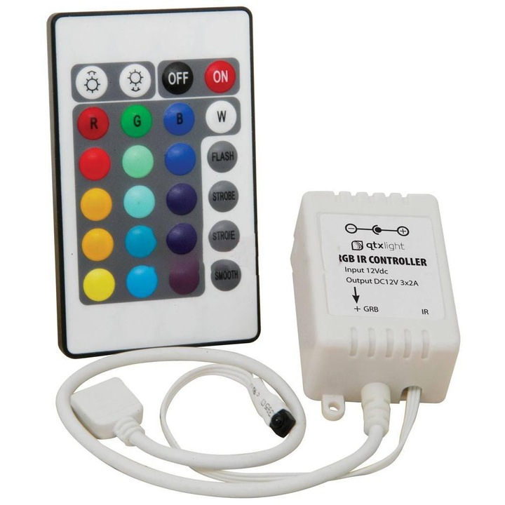 Комплект RGB LED лента, с дистанционно управление и източник, 5M