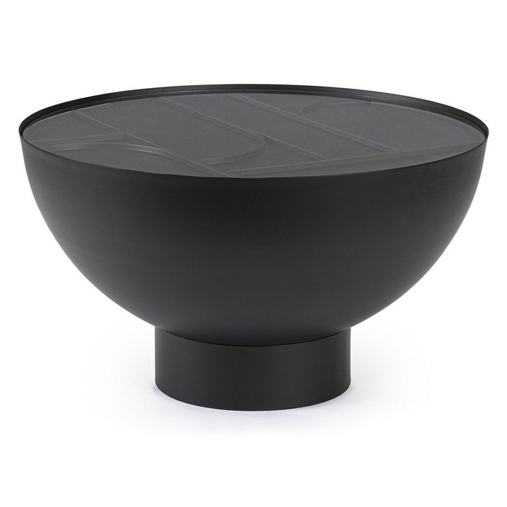 Маса черен Стъкло стомана Archie 70x40 см