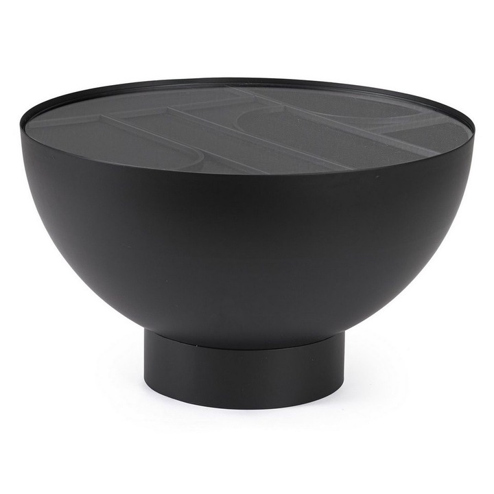 Маса Черна стоманена със стъкло Archie 60x34.5см