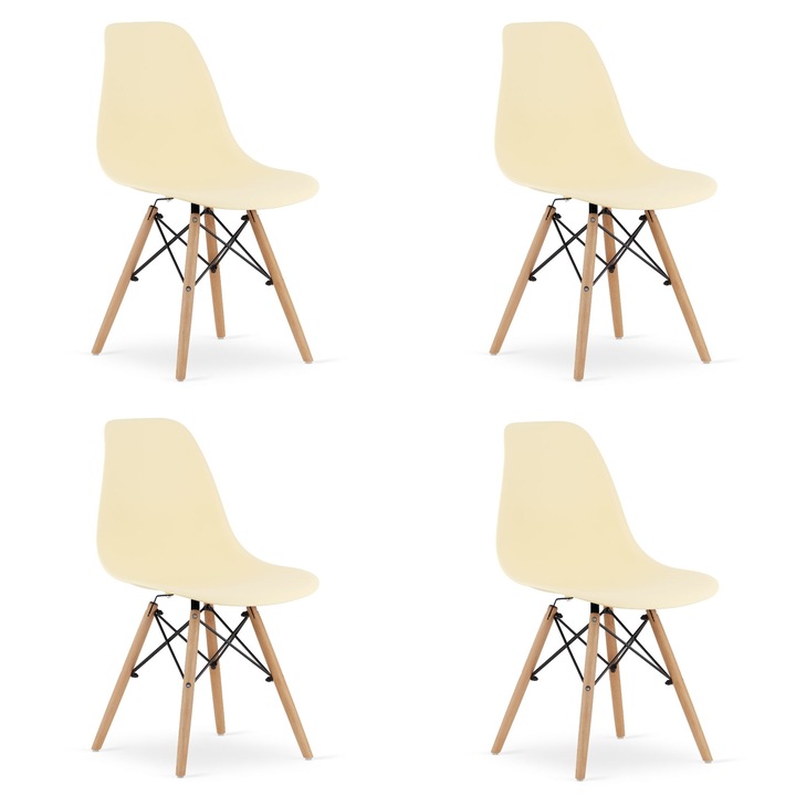 Комплект 4 стола OSKAR, OSAKA, кремав, 46x54см