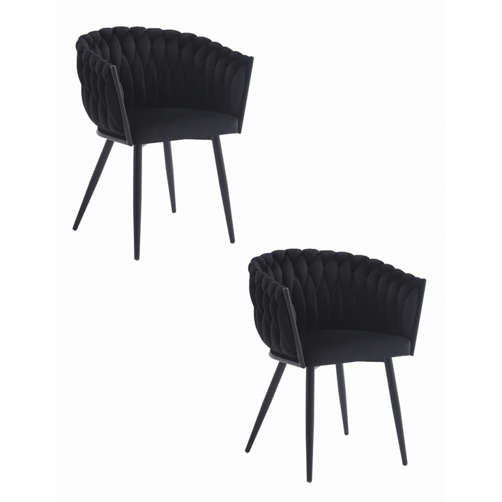 Комплект 2 стола Leobert, ORION, черни, 55x61x79см