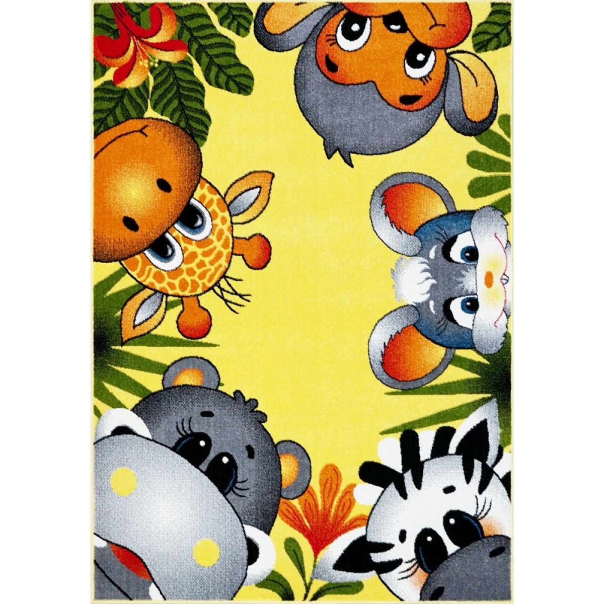 Covor Pentru Copii, Kolibri Animalute 11058, Galben, 240x340 cm, 2300 gr/mp