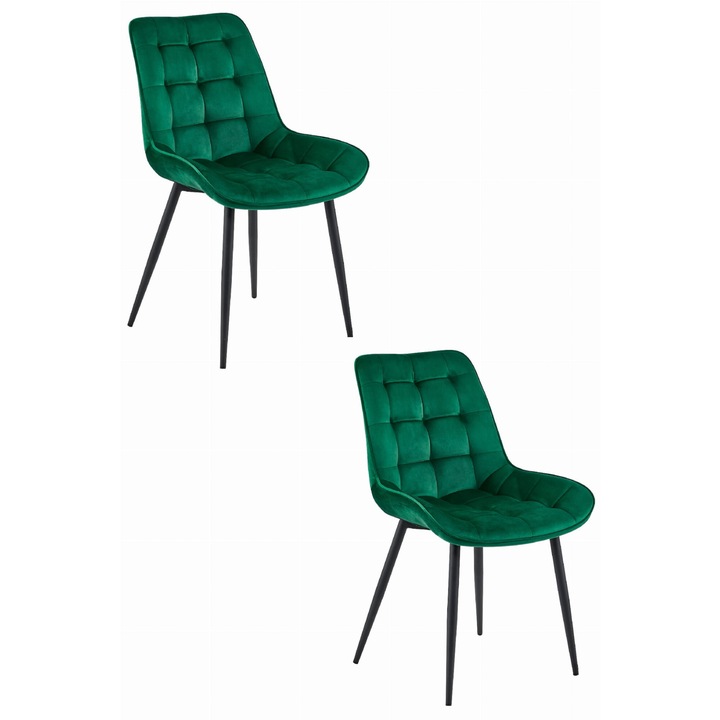 Стол LUMINES, OSKAR, модерен дизайн, тъмно зелен цвят, размери 45x54x86,5см