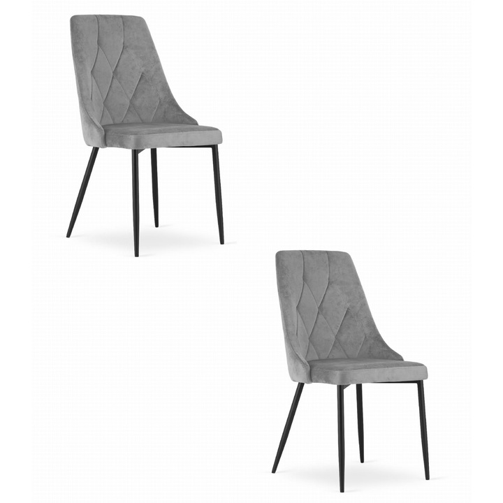 Set 2 scaune IMOLA, Leobert, gri deschis, 61x48,5x93,5cm