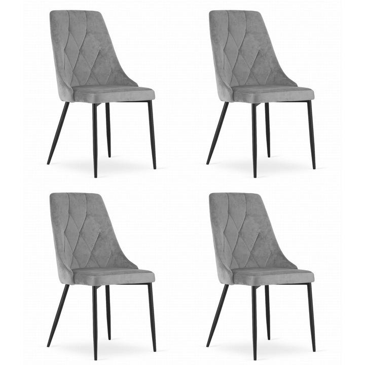 Комплект от 4 стола IMOLA, Leobert, светлосив, 93.5x48.5x61см