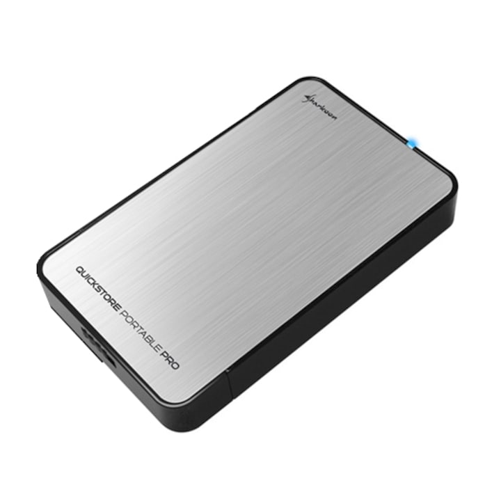 SHARKOON QuickStore Külső merevlemez ház, USB 3.0, 2.5, Sata HDD, Ezüst