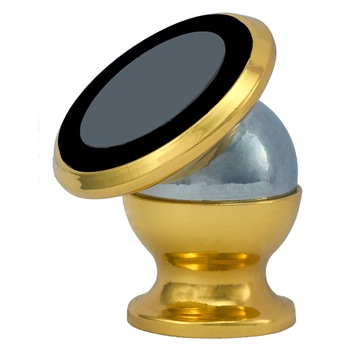 Suport de telefon auto magnetic MaxMania, cu rotire la 360 grade, culoare gold Suport de telefon auto magnetic MaxMania, cu rotire la 360 grade, culoare gold