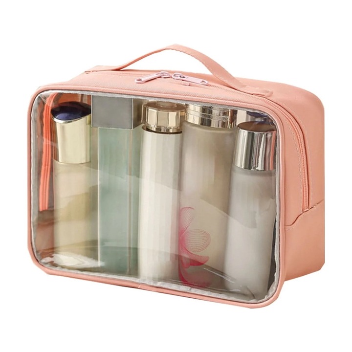 Прозрачен, водоустойчив, многофункционален несесер с голяма вместимост, 1 комплект