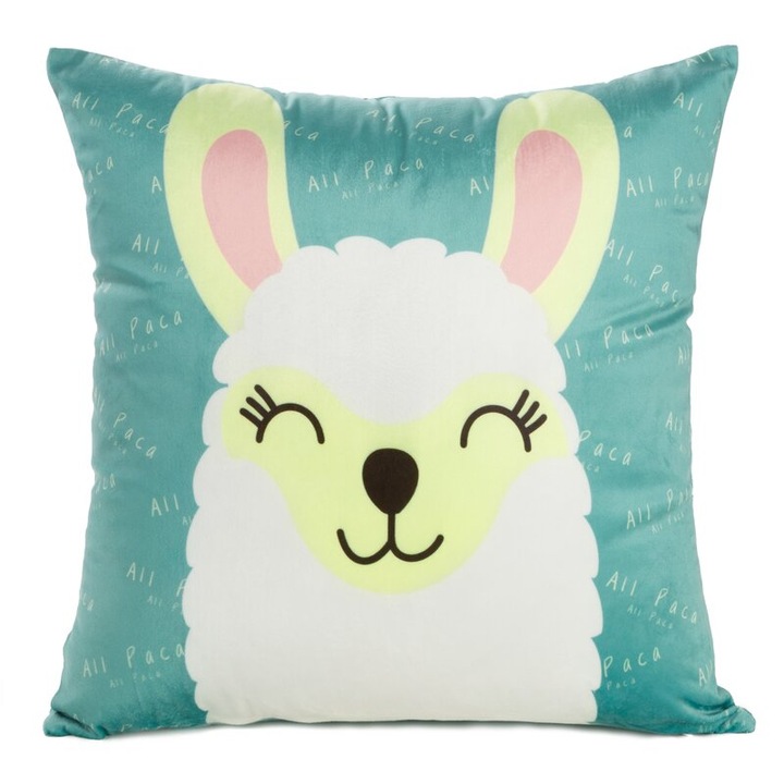 Perna decorativa, 45x45cm, turcoaz, poliester