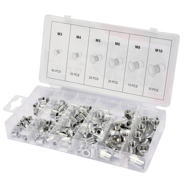 Set nituri Aluminiu, Yato YT-36460, M3-M10, 150 bucati