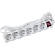 Prelungitor Strohm, cu intrerupator, 6 prize, protectie copii, 3x1mm, 5 m, Alb