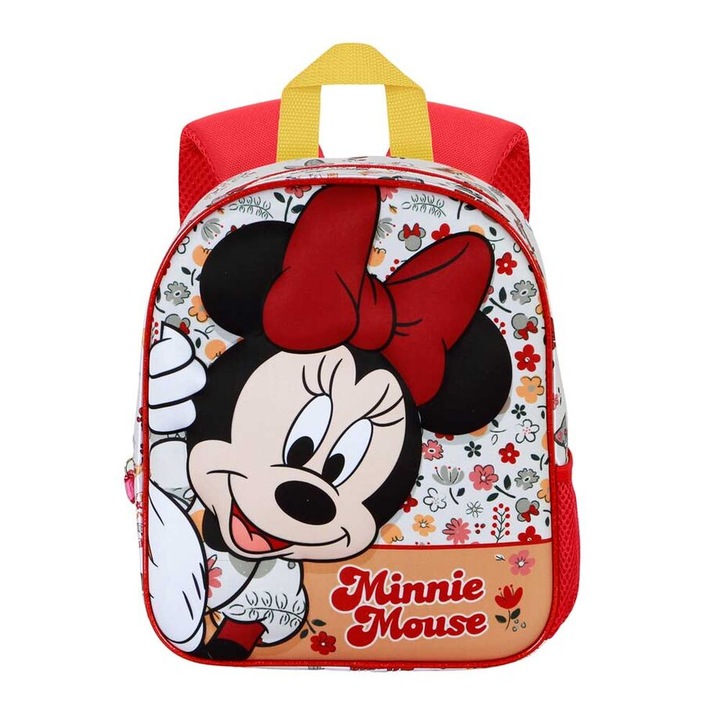 3D Minnie Disney hátizsák virágokkal 31 cm