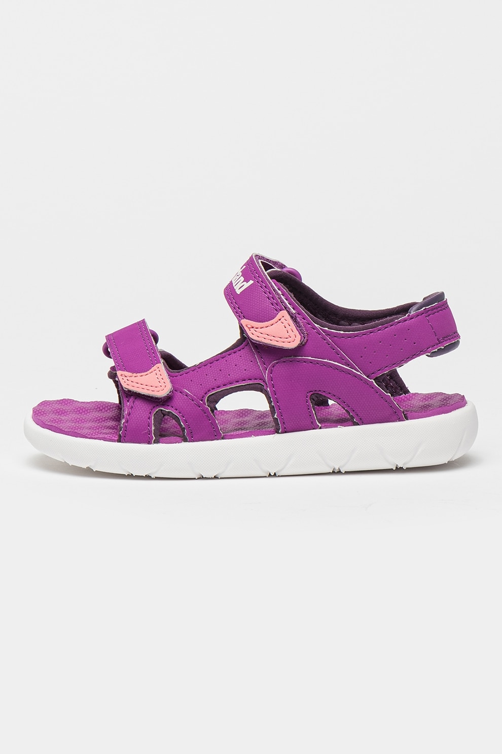 Timberland, Sandale de piele ecologica cu velcro Perkins Row, Ametist, 32 EU