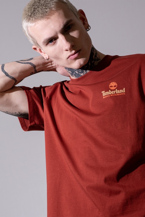Timberland, Тениска с лого, Керемидено червено